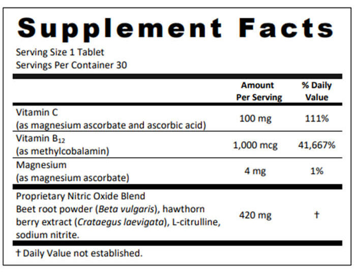 CirCO2 Supplement Facts