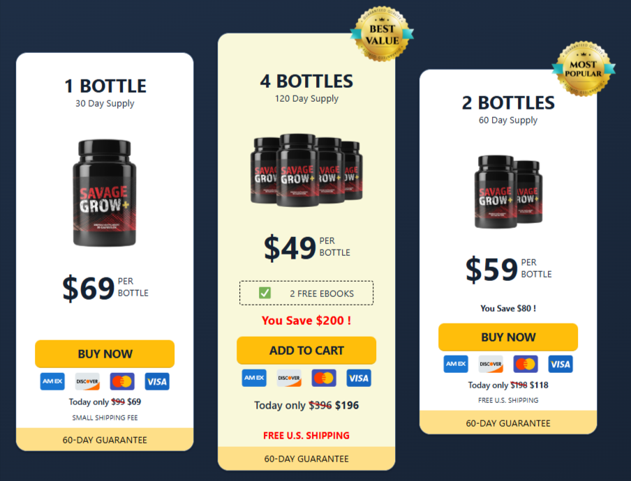 Savage Grow Pro Pricing