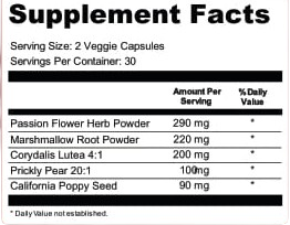 Nervogen Pro suppelement facts