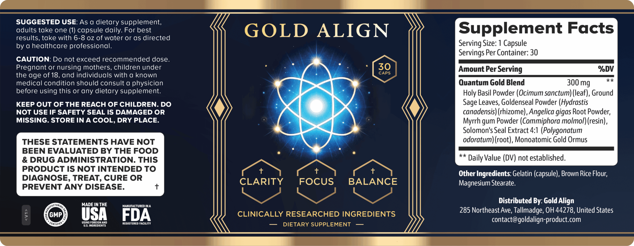 GoldAlign Supplement Facts