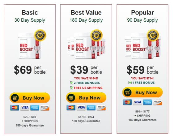 Red Boost pricing details